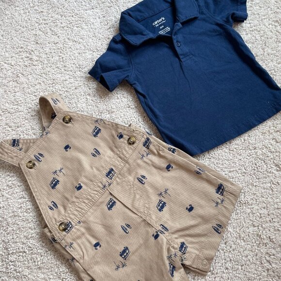 2 piece overalls for baby boy size 6m - Picture 3 of 4